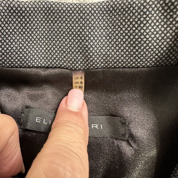 Elie Tahari Women's Pant Suit Jacket Wool Blend 4 Snap Cuff Sleeve Size 4 Gray - Picture 8 of 10